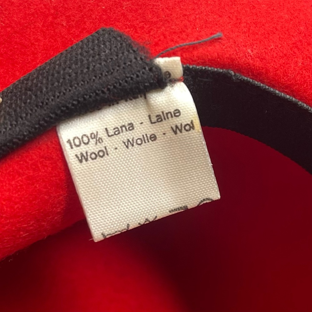 Vintage 100% Wool Red Fedora Hat | Classic Wide Brim | Statement Winter Hat - Picture 7 of 8